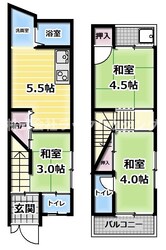 四條畷市岡山テラスハウスの物件間取画像